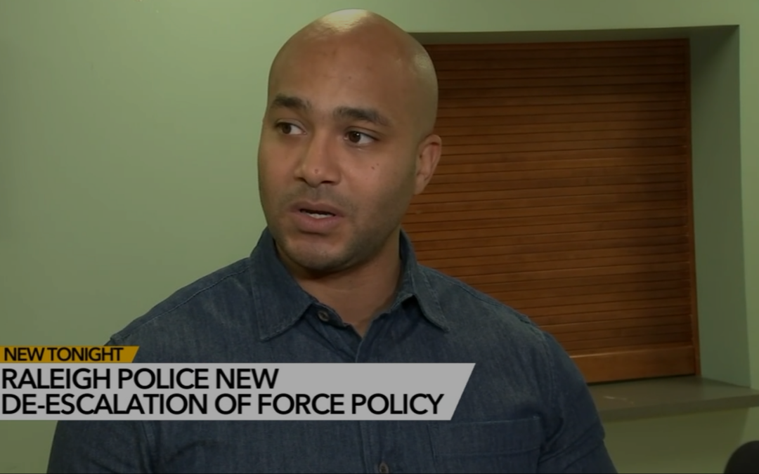 Still image of Kerwin Pittman from ABC11 interview about Raleigh Police new de-escalation of force policy