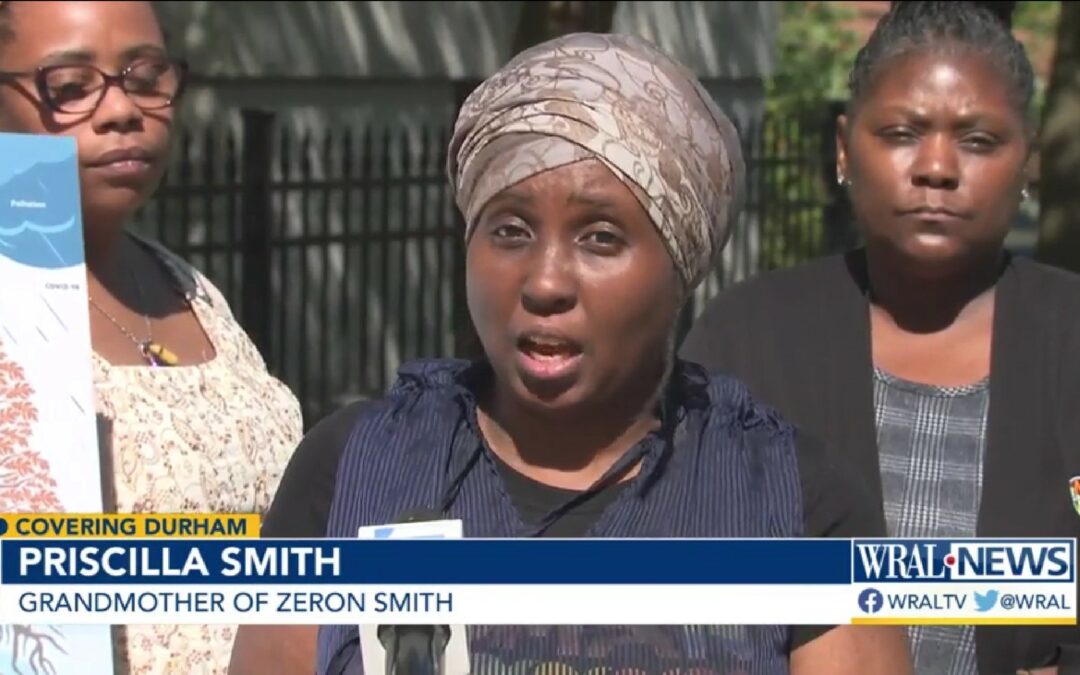 Screengrab of Priscilla Smith speaking at press conference