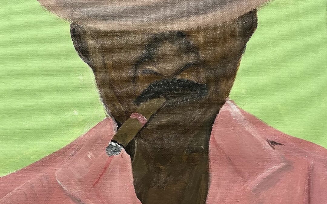 painting of a man smoking a cigar