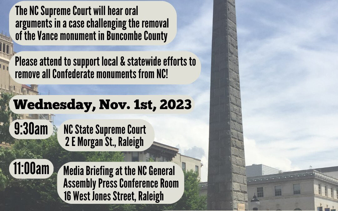 removing confederate monument flyer